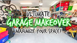 ULTIMATE GARAGE MAKEOVER  STORAGE amp ORGANIZATION  MAXIMIZE YOUR SPACE [upl. by Boleslaw]