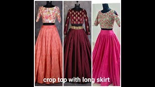 crop top with long skirt design [upl. by Narut367]