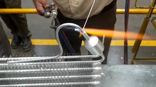 Aluminium condenser brazing with Mathures Alusol 4 rod [upl. by Nitfa39]