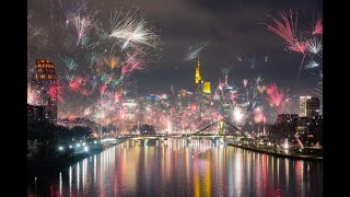 New years 2023 fireworks in Germany Frankfurt [upl. by Sillert]