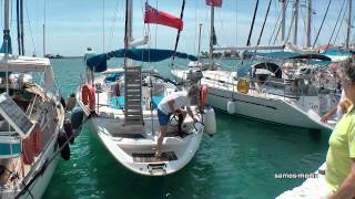 Sailboat mooring in the port of Pythagorion  Samos island GreeceΕλλάδα HD 1080p [upl. by Okun114]