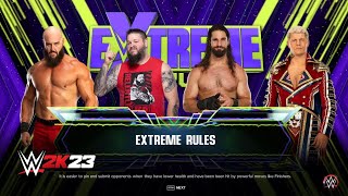 wwe2k23 Extreme Rules Bronstorman VS kodi roads VS Seth “Freakin” Rollins VS kevin owens [upl. by Puritan]