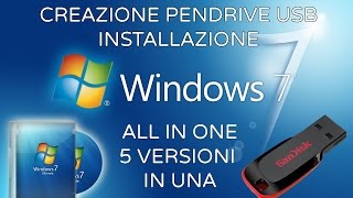 creare pendrive chiavetta USB installazione windows 7  5 in 1 per installare tutte le versioni [upl. by Orlantha]