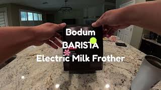 Shop Bodum BARISTA Electric Milk Frother with handle Black100824 [upl. by Odrarebe707]