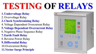 Testing Of Relays  Undervoltage Relay  Overvoltage Relay  Earth Fault Relay  Differential Relay [upl. by Klapp]