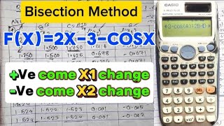 Bisection Method using calculator fx991ES plus🔥🔥Numerical Method TU2081 [upl. by Fidel]