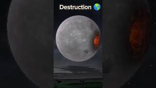 Moon Destruction💥 solarsystem earth moon destruction [upl. by Akemehc]