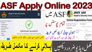 asf online apply 2023  ASF online apply form 2023  ASF me online apply ka tarika  ASF jobs 2023 [upl. by Zehe358]