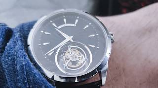 GUANQIN Tourbillon skeleton watch running in slow motion carrousel [upl. by Caraviello]