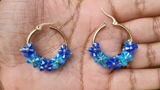 Tutorial Argollas decoradas con biconos y mostacillas Video colaboración con BEEBEECRAFT COM [upl. by Hafeetal955]