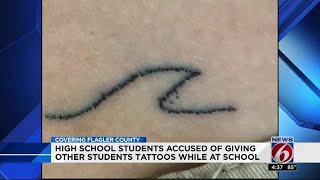 Student gets stick and poke tattoo at school [upl. by Male]