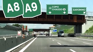 IT  A8 A9 Milano  Fiera  Lainate  Como sud  Autostrada dei Laghi [upl. by Forelli]