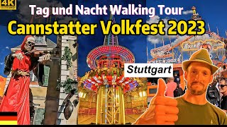 Cannstatter Volksfest 2023🇩🇪Day and Night Walking Tour Oktoberfest Stuttgart Cannstatter Wasen [upl. by Novi507]