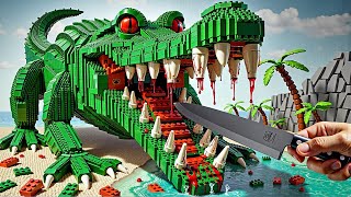 Hunting Giant WILD AllIGATOR IRL  Lego Cooking Stop Motion vs ASMR [upl. by Gimble]