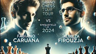 Fabiano Caruana vs Alireza Firouzja  Grand Chess Tour Sinquefield Cup 2024  ROUND 1 [upl. by Aivekal]