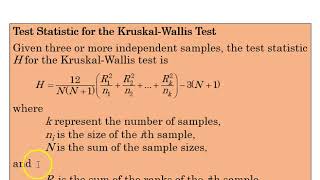 113 Nonparametric Statistics The Kruskal Wallis Test [upl. by Attiuqihc]