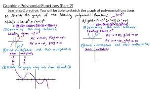 Graphing Polynomial Functions Part 2 [upl. by Wallinga]