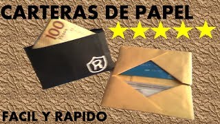 WALLET  COMO HACER CARTERAS WALLET DE PAPEL MANUALIDADES CON PAPEL [upl. by Ynnob]