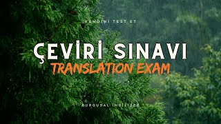 İNGİLİZCENİ TEST ET  ÇEVİRİ SINAVI  TRANSLATION EXAM TEST [upl. by Eentruoc]