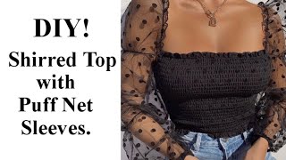 How To Make a Shirred Top  Smoked Summer Top Tutorial [upl. by Yrekcaz]