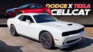 Tesla Model S Plaid Transforms Into A Dodge Challenger Hellcat After Body Swap [upl. by Luanne]