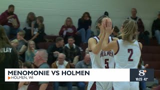 Menomonie advances past Holmen in girls basketball matchup [upl. by Lady122]