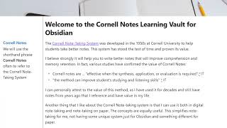 Cornell Notes Learning Vault  An Introduction [upl. by Assedo]