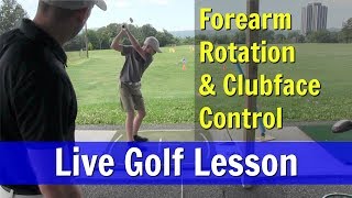 GOLF Live Golf Lesson  Forearm Rotation And Clubface Control [upl. by Atilegna]