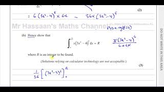 WMA1301 Edexcel IAL P3 June 2023 Q3 Differentiation Integration [upl. by Aicatsana]