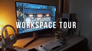 My 2024 Desk and Workspace Tour  WFH Gaming and Creative Setup [upl. by Dodge]