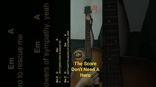 The Score  Dont Need A Hero Guitar Chords cover shorts [upl. by Ellocin]