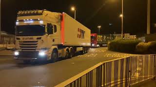 Trucks Leaving Holyhead Port 31082022 [upl. by Trinette]