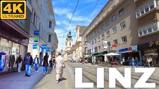 Linz Austria city center Walking Tour 4K UHD [upl. by Derna]