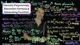 Recursion Relations and Generating Function of Hermite Polynomials [upl. by Ramgad]