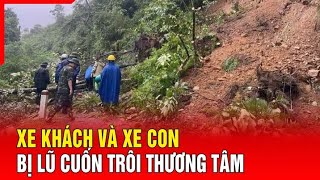 Xe khách và xe con bị lũ cuốn trôi thương tâm  Báo Thanh Hóa [upl. by Analeh]