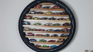 Como hacer repisa para colección de autos con llanta y madera  idea para decorar un cuarto de niño [upl. by Jr844]