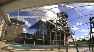 Rescreening Pool Enclosure TimeLapse by Mr Screen Repair® [upl. by Annaer]