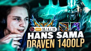 HANS SAMA RANK 1 EUW 1400LP NOUS COOK UN BUILD TRÈS CHIMIQUE SUR DRAVEN  Review de game [upl. by Chick]