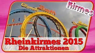 Rheinkirmes 2015  Die Attraktionen Größte Kirmes am Rhein  Rundgang  Überblick  Kirmes Check [upl. by Mosby]