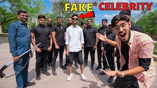 FAKE CELEBRITY IN PUBLIC PRANK🤣 With 10 Bodyguards नकली अरबपति  Crazy Public Reaction [upl. by Enoval]