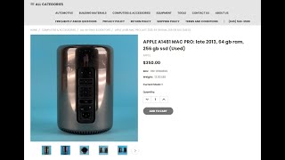 Look at  amp Close Up Look at Used APPLE A1481 MAC PRO late 2013 64 GB ram 256 GB SSD [upl. by Ahtebbat185]