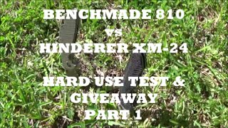 Benchmade 810 Contego vs Hinderer XM24 Hard Use Test and Giveaway  Part 1 [upl. by Aidnahs]