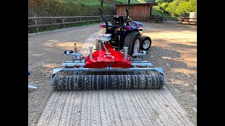 Reitplatzplaner floorcare AHK 1622m mit Farmflexwalze im Einsatz auf Kirchhellener Reitsand [upl. by Zapot487]