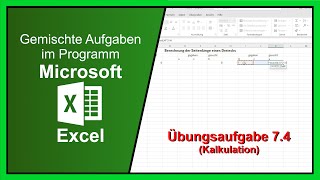 Microsoft Excel praktisch Übungsaufgabe 74 [upl. by Heda]