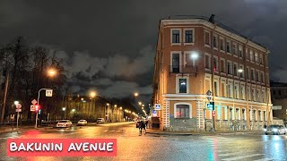 Walking tour along Bakunin Avenue in 4K in Saint Petersburg Russia [upl. by Guglielma]