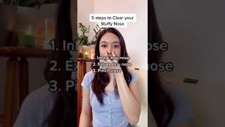 Stuffy Nose Hack  How to Clear Your Stuffy Nose Fast in 5 Easy Steps  breathewithbel shorts [upl. by Oberstone]