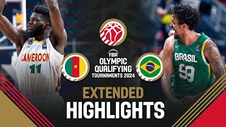 Cameroon 🇨🇲 vs Brazil 🇧🇷  Extended Highlights  FIBA OQT 2024 Latvia [upl. by Dorothee]