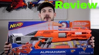 Review Nerf Accustrike Alphahawk Unboxing Chrono and Range Test [upl. by Palmira]