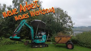 Hecke entfernen mit SUNWARD SWE18UF KX 210 Fällgreifer hydraulische Astschere Roderechen [upl. by Carrnan]