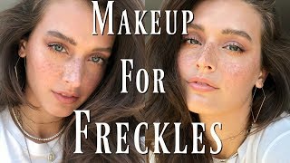 Everyday Makeup For Freckles  Foundation for Freckles amp Faux Freckle HowTo [upl. by Ydneh]